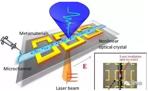 圖一采用裝配式太赫茲微流控芯片進(jìn)行溶液測量的示意圖