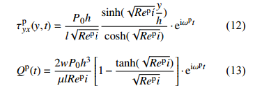 壓力梯度驅(qū)動(dòng)作用下切應(yīng)力和流率的分布規(guī)律