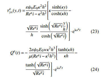 電場(chǎng)驅(qū)動(dòng)作用下切應(yīng)力和流率的分布規(guī)律