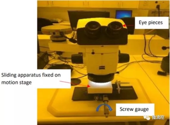 測(cè)試通道間距的實(shí)驗(yàn)裝置