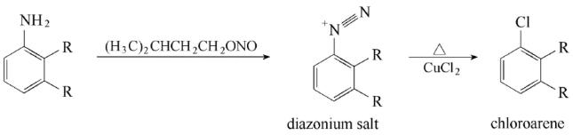 圖1. Sandmeyer重氮化和氯化反應(yīng) 圖1. Sandmeyer重氮化和氯化反應(yīng)