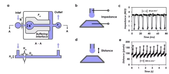 圖2 液滴數(shù)字式微流量測量機理以及兩種讀出機制